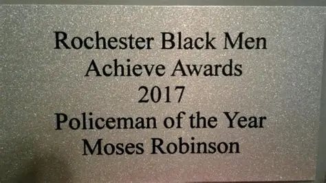 Rochester Black Men Achieve Awards 2017 Policeman of the Year plaque